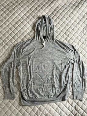 J. Crew Heather Gray Lightweight Hooded Pullover